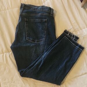 Old Navy Dark Blue Boyfriend Cropped Jeans